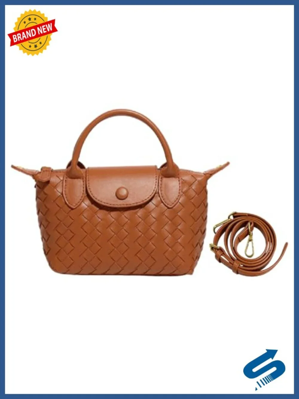 Small Vegan Leather Crossbody Bag Mini Woven Dumpling Handbag Top Handle